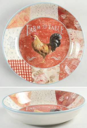 Farm House Rooster 9" Soup/Pasta Bowl