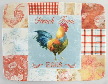 Farm House Rooster 16" Rectangular Serving Platter