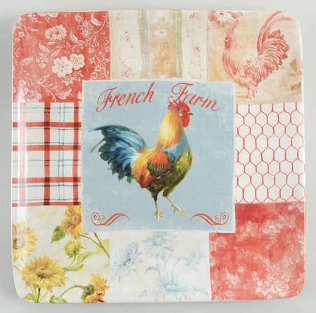 Farm House Rooster Square Dinner Plate