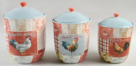 Farm House Rooster (3 Piece) Canister Set (Box Set)