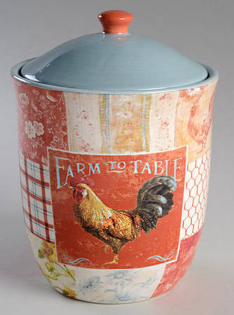 Farm House Rooster Small Canister & Lid