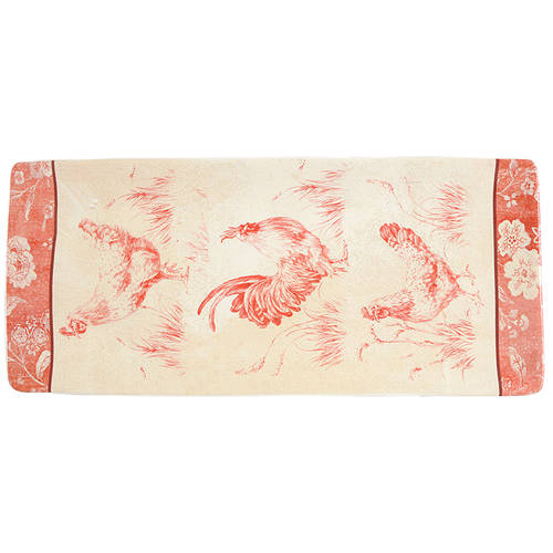 Farm House Rooster Rectangular Tray 11"