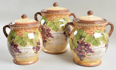 Gilded Wine (3 Piece) Canister Set (Box Set)