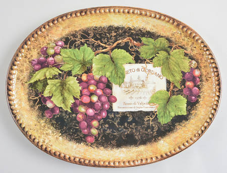 Gilded Wine 16" Oval Serving Platter