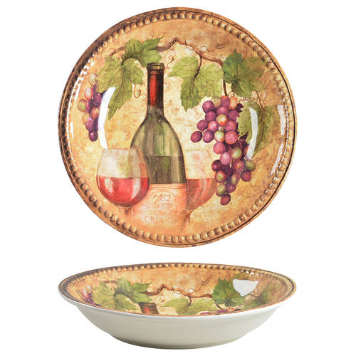 Gilded Wine 9" Soup/Pasta Bowl