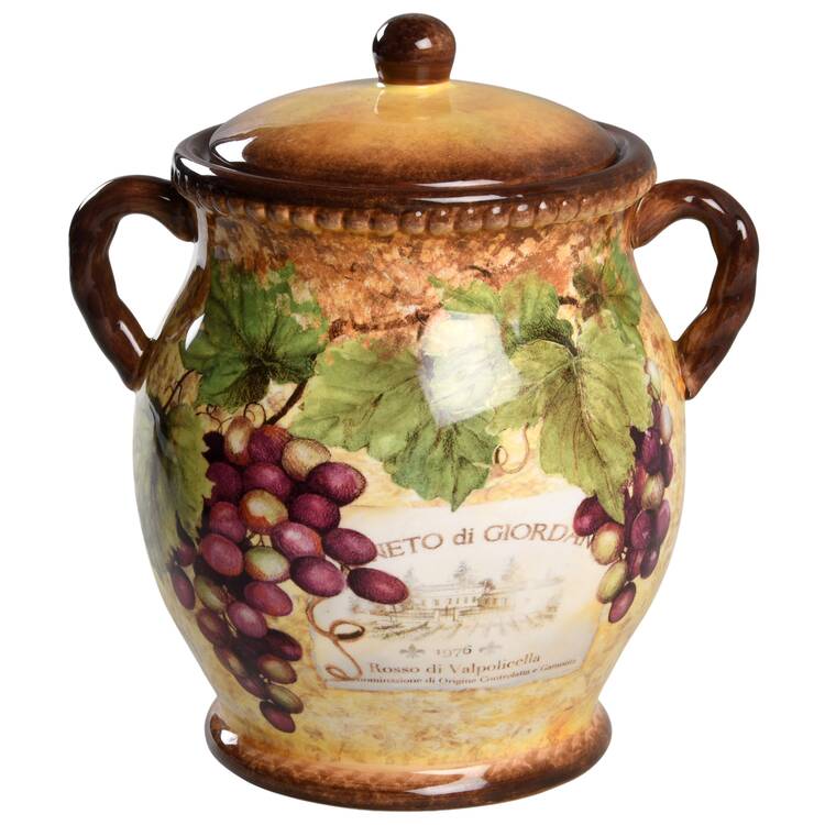 Gilded Wine Small Canister & Lid
