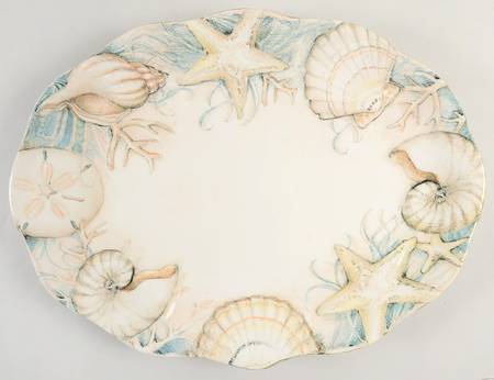 Coastal View 16" Oval Serving Platter