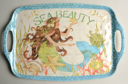 Sea Beauty 19" Rectangular Melamine Platter