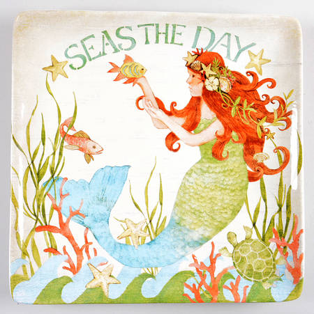 Sea Beauty 12" Square Serving Platter