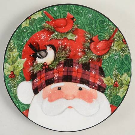 Winter's Plaid Salad/Dessert Plate