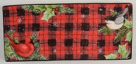 Winter's Plaid Rectangular Tray 11"