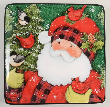 Winter's Plaid 12" Square Serving Platter