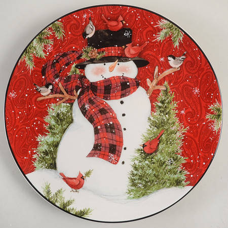 Winter's Plaid Dinner Plate