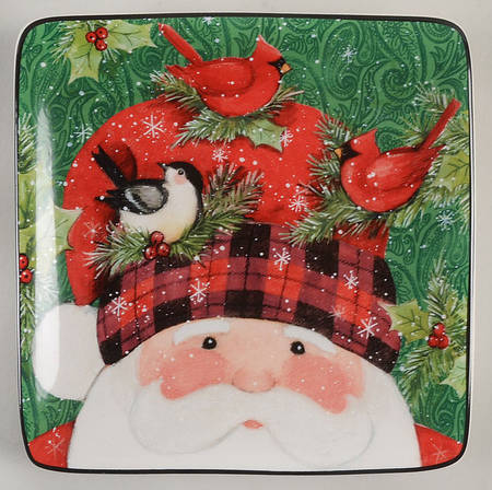Winter's Plaid Square Canape Plate