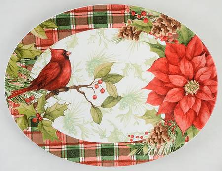 Winter Field Notes 16" Oval Serving Platter