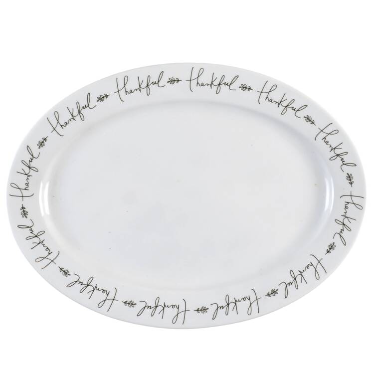 Thankful 18" Oval Turkey Serving Platter