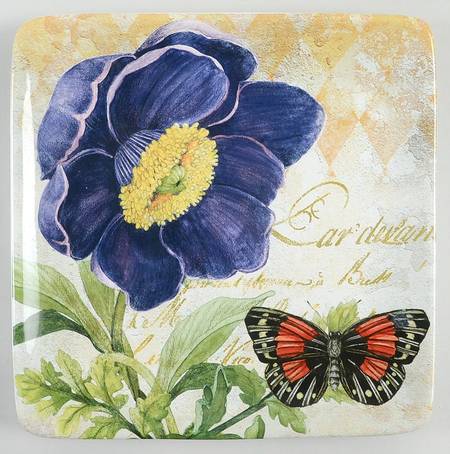 Poppy Garden Square Salad Plate