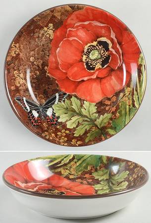 Poppy Garden 9" Individual Pasta Bowl
