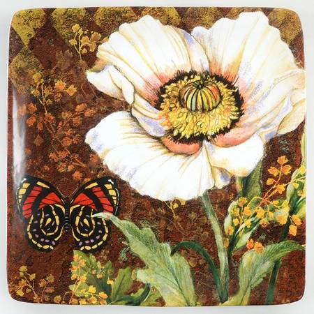 Poppy Garden Square Dinner Plate