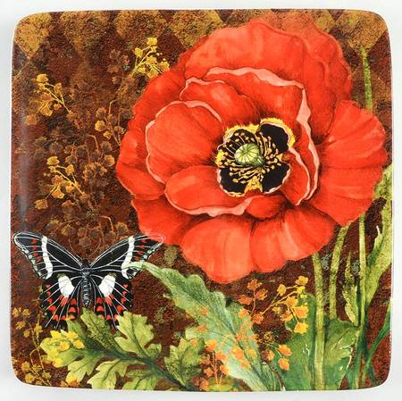Poppy Garden Square Dinner Plate