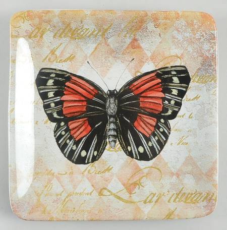 Poppy Garden Square Canape Plate
