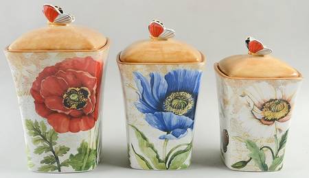 Poppy Garden (3 Piece) Canister Set (Box Set)