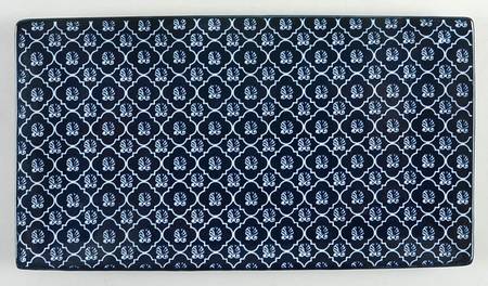 Blue Indigo Rectangular Tray 11"