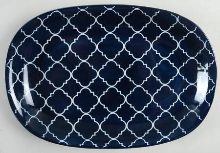 Blue Indigo 12" Oval Serving Platter
