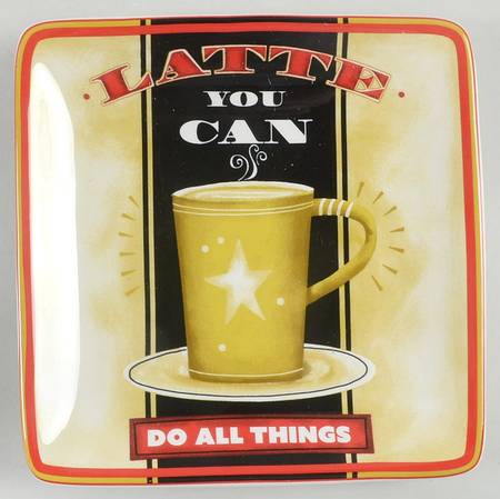 Coffee Always Square Canape Plate