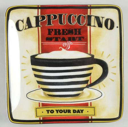 Coffee Always Square Canape Plate