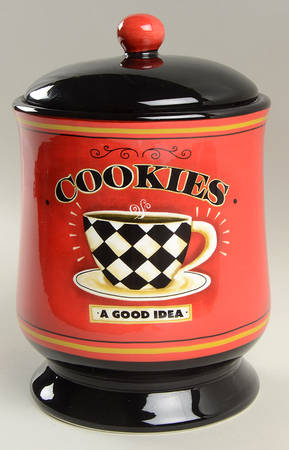 Coffee Always Cookie Jar & Lid