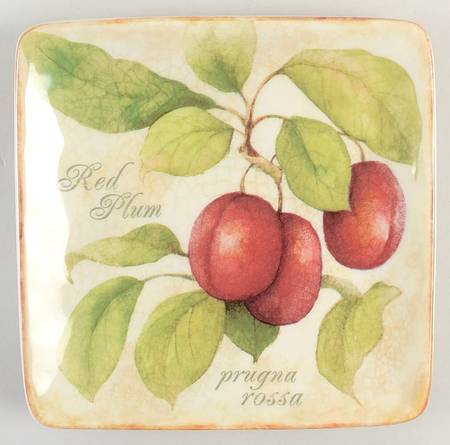 Tuscan Fruit Square Canape Plate