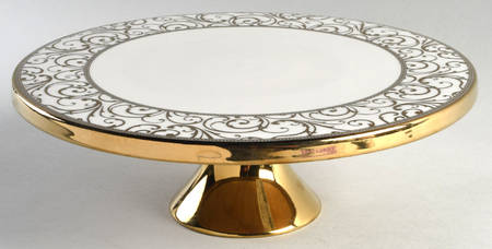 Veluto Gold Footed Cake Plate