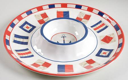 Nautique (Melamine) 1 Piece Chip & Dip