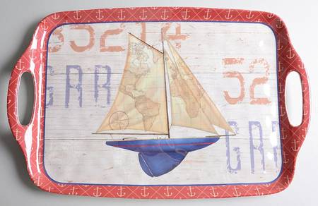 Nautique (Melamine) 19" Rectangular Handled Tray