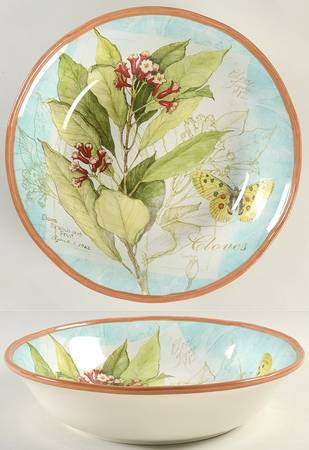 Herb Blossoms 12" Pasta Serving Bowl