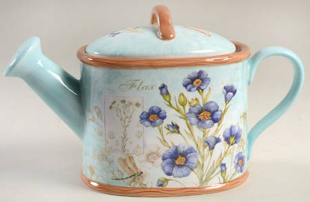 Herb Blossoms Figural Teapot & Lid