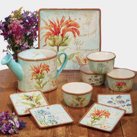 Herb Blossoms 12" Square Serving Platter