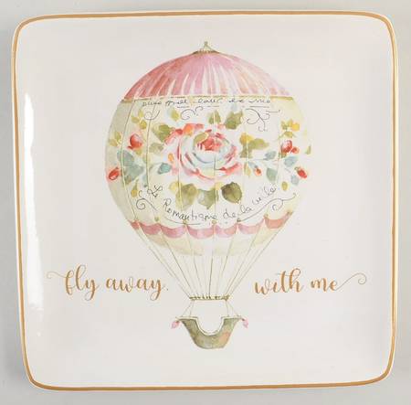 Beautiful Romance Square Salad/Dessert Plate