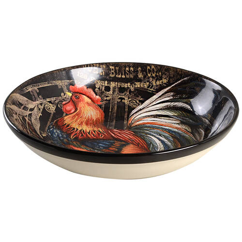 Gilded Rooster 13" Pasta Serving Bowl