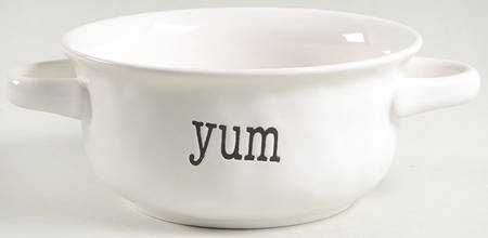 Just Words Individual Handled Soup Bowl