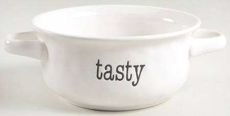 Just Words Individual Handled Soup Bowl