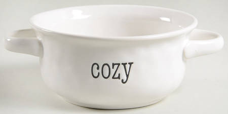 Just Words Individual Handled Soup Bowl