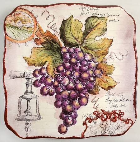 Vintners Journal Square Salad/Dessert Plate