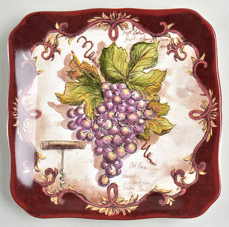 Vintners Journal Square Canape Plate