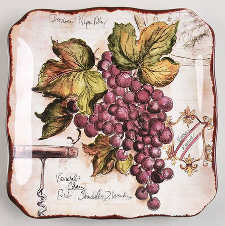 Vintners Journal Square Salad/Dessert Plate