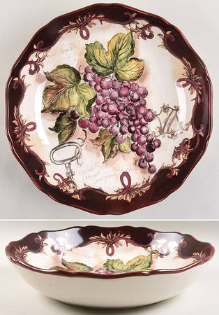 Vintners Journal 13" Pasta Serving Bowl