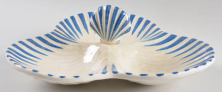 Seaside 3 Part Shell Shaped Dish w/Center Handle