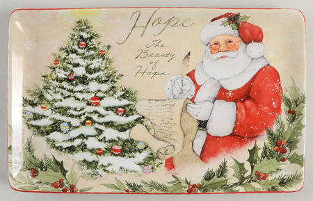 Holiday Wishes 13" Rectangular Serving Platter