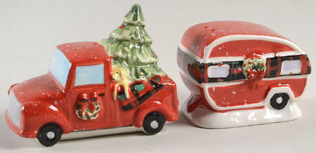 Home for Christmas Figural Salt and Pepper